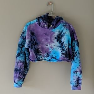 Tie dye cropped hoodie
